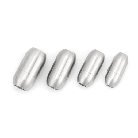 304 Stainless Steel Blank Stamping Tags Magnetic Clasps Barrel Silver Tone