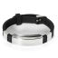 Bild von Fashion Silikon Armband Silberfarbe Schwarz mit 304 Edelstahl Carved 22.7cm, 1 Stück