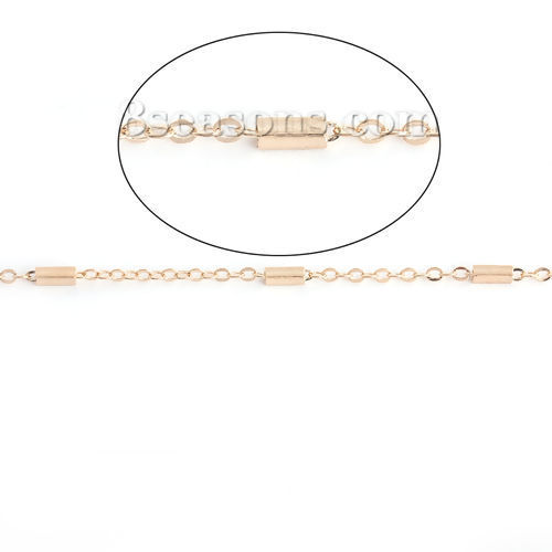 Bild von Messing Geschlossen Gliederkette Kette KC Gold Plattiert 2.2x1.6mm, 4 Meter                                                                                                                                                                                   