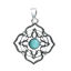 Picture of Zinc Based Alloy Yoga Healing Pendants Flower Turquoise Muladhara /Mooladhara Hollow 