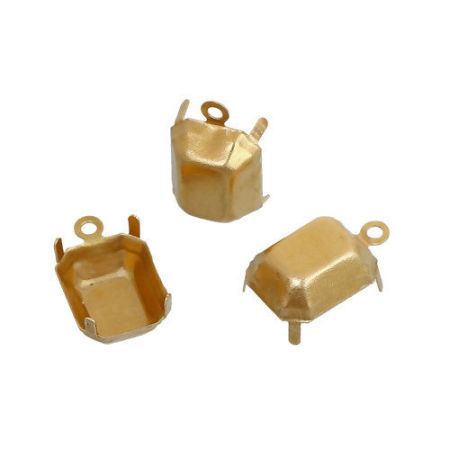 Supports à Cabochon en Laiton Rectangle