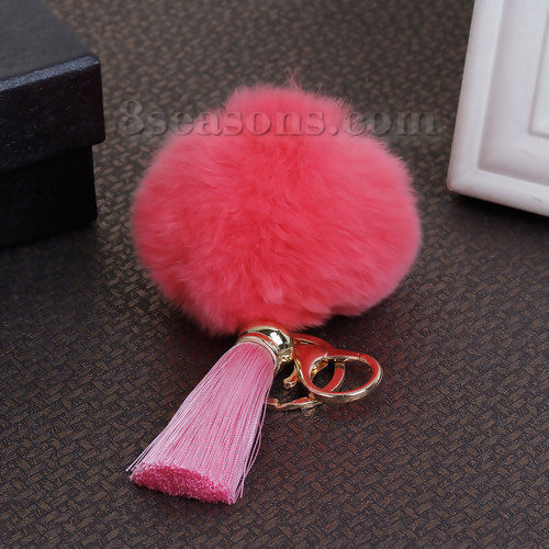 Picture of Keychain & Keyring Angora Pom Pom Ball Rayon Tassel