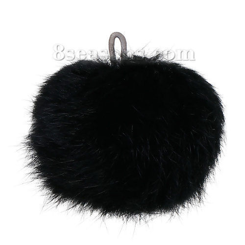 Picture of Angora Pom Pom Balls DIY Craft Decoration With Ring 