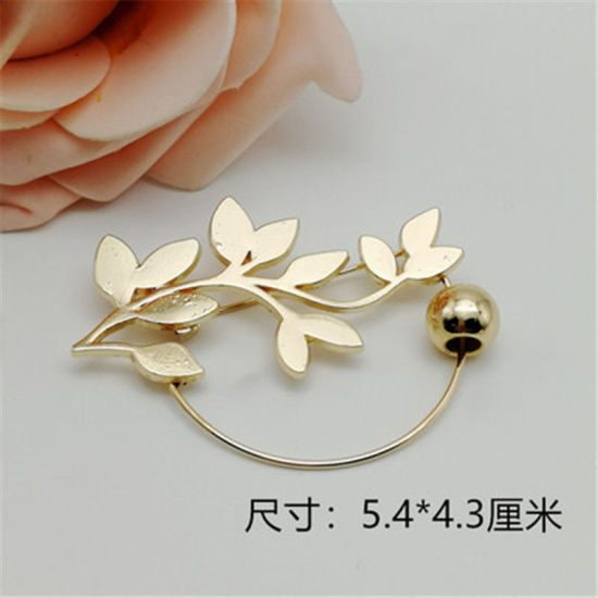 Imagen de Pin Broches Hoja Chapado en Oro 1 Unidad