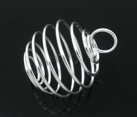 Legierung Spiralperlenkäfige Anhänger Laterne