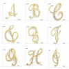 Picture of Pin Brooches Capital Alphabet/ Letter Gold Plated Clear Rhinestone 1 Piece