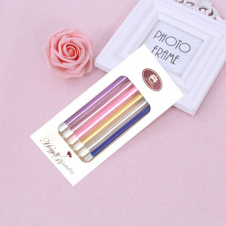 Paraffin Candles Mixed Color 14cm x 0.7cm, 1 Box ( 6 PCs/Box)