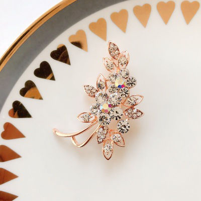 Bild von Exquisit Brosche Rosegold Bunt Strass 1 Stück