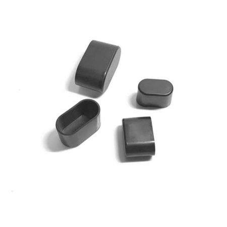 PVC Table And Chair Foot Cover Black Oval 30mm x 15mm, 4 PCs
