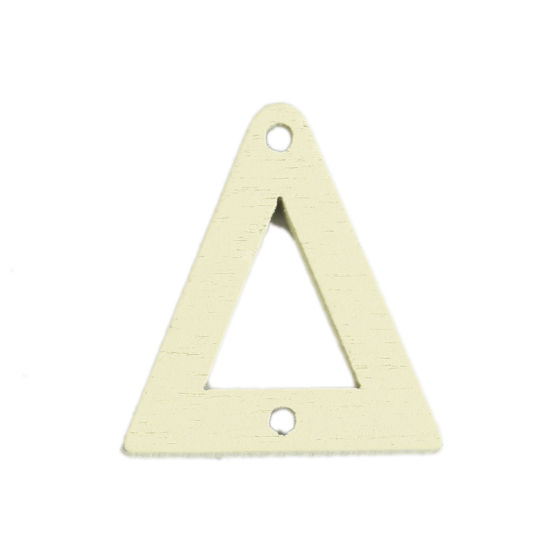 Bild von Natürliches Holz Verbinder Dreieck Beige Hohl, 21mm x 19mm, 50 Stück