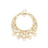 Imagen de Latón Conectores de Araña Ronda 18K Oro Real Chapado Filigrana 24mm x 19mm, 10 Unidades