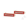 Imagen de Zamak Pendientes Rectángulo Chapado en Oro Rojo W/ Lazo Transparente Rhinestone 23mm x 6mm, Post/ Wire: (21 gauge), 4 Unidades