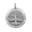 Picture of 304 Stainless Steel Aromatherapy Essential Oil Diffuser Locket Pendants Round Disc Silver Tone Tree Carved Cabochon Settings (Fits 23mm Dia.) Can Open 37mm(1 4/8") x 30mm(1 1/8"), 1 Piece