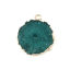 Bild von (Klasse A) Achat ( Natur ) Charms Unregelmäßig Vergoldet Dunkelgrün 25mm x 22mm, 1 Stück