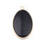 Imagen de (Grado A) Ágata ( Natural ) Colgantes Óvalo Chapado en Oro Negro 3.5cm x 2.1cm, 1 Unidad