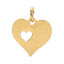 Imagen de 304 Acero Inoxidable Colgantes Charms Corazón Chapado en Oro con círculos 16mm x 13mm, 3 Unidades”