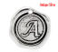 Picture of Zinc Based Alloy Wax Seal Charms Round Antique Silver Color Initial Alphabet/ Letter "A" Carved 18mm x18mm( 6/8" x 6/8"), 30 PCs