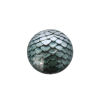Picture of Glass Dome Seals Cabochon Round Flatback Sage Green Fish Scale Pattern 20mm( 6/8") Dia, 30 PCs