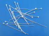 Picture of Brass Ball Head Pins Silver Plated 25mm(1") long, 0.5mm (24 gauge), 500 PCs                                                                                                                                                                                   