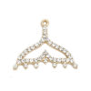 Picture of Zinc Based Alloy Charms Fishtail Gold Plated Clear Rhinestone 26mm x 22mm, 5 PCs