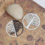 Picture of Brass Pendants Black & White Round Tree of Life Filigree Stamping 4.3cm x 4cm, 5 PCs