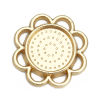 Bild von Zinklegierung Embellishments Cabochons Blumen Vergoldet Cabochon Fassung (für 14mm D.) 25mm x 25mm, 10 Stück