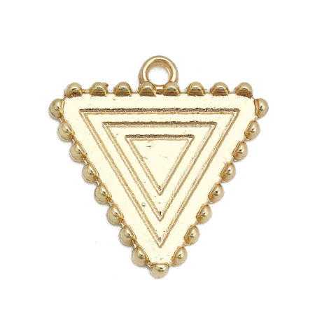 Zinc Based Alloy Charms Triangle Gold Plated Cabochon Settings (Fits 18mmx16mm) 20mm x 20mm, 10 PCs
