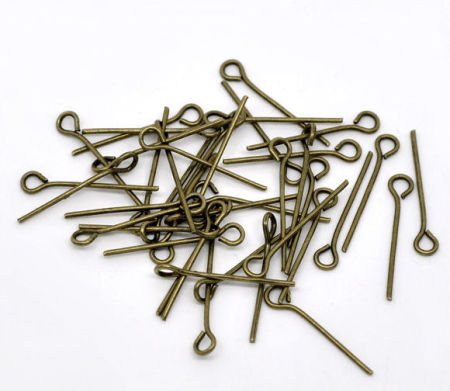 Alloy Eye Pins Antique Bronze 16mm( 5/8") long, 0.7mm (21 gauge), 900 PCs