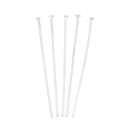 Alloy Head Pins Silver Plated 5cm(2") long, 0.7mm (21 gauge), 250 PCs