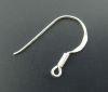 Picture of Sterling Silver Ear Wire Hooks Earring Findings Silver 