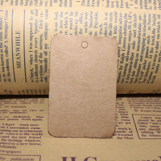 Picture of Paper Hanging Tags Rectangle Brown 6cm x 4cm, 1 Set (Approx 100 PCs/Set)