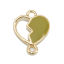 Imagen de Zamak Conectores Corazón Roto Chapado en Oro Fruta verde Esmalte 18mm x 14mm, 10 Unidades