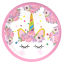 Picture of Paper Tableware Plates Party Supplies Decoration Round Pink Horse 23cm(9") Dia., 1 Set ( 6 PCs/Set)