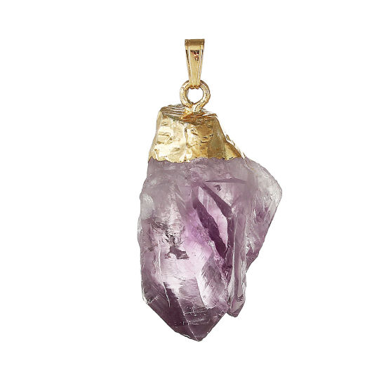 Picture of February Birthstone Amethyst Druzy /Drusy Pendants Irregular Real