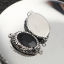 Bild von Messing + Glas Verbinder Oval Schwarz Facettiert Transparent Strass 33mm x 19mm, 2 Stück