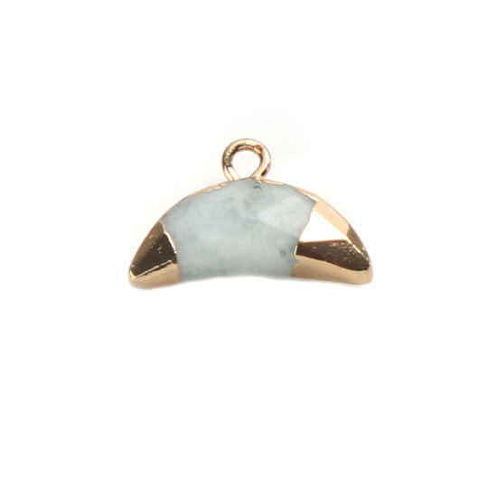 Picture of  Copper & Amazonite Charmsish Half Moon Faceted 