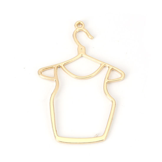 Imagen de Zamak Colgantes Ropa Chapado en Oro 45mm x 29mm, 10 Unidades