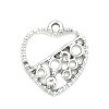 Picture of Zinc Based Alloy Charms Heart Round Clear Rhinestone 
