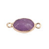 Picture of (Grade B) Stone ( Dyed ) Connectors Oval Purple 16mm x 7mm, 1 Piece