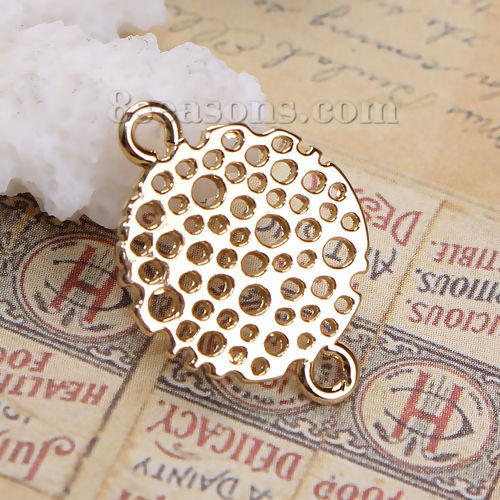 Bild von Zinklegierung Verbinder Rund Vergoldet 21mm x 15mm, 20 Stück