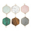 Picture of (Grade A) Spectrolite ( Natural ) Connectors Hexagon Gold Plated Gray 3.5cm x 2.5cm, 1 Piece