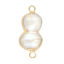 Immagine di Naturale Conchiglia Connettore Accessori Zucca Oro Placcato Bianco Sporco 25mm x 11mm, 1 Pz