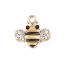 Picture of Zinc Based Alloy Charms Bee Animal Gold Plated Light Brown Clear Rhinestone Enamel 18mm( 6/8") x 17mm( 5/8"), 10 PCs