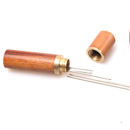 Sandalwood Needle Storage Tools Cylinder Brown 82mm x 18mm, 1 Piece