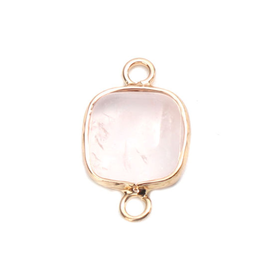 Picture of  Copper & Rose Quartz  Connectors Square 