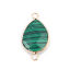 Picture of (Grade B) Malachite ( Natural ) Connectors Drop Green Stripe 27mm x 15mm, 1 Piece