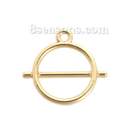 Zinc Based Alloy Charms Circle Ring Gold Plated 20mm( 6/8") x 19mm( 6/8"), 10 PCs