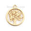 Immagine di Lega di Zinco Charms Tondo Oro Placcato Albero 20mm x 17mm , 10 Pz