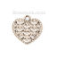 Immagine di Lega di Zinco Reticolato Charms Cuore Oro Placcato 20mm x 20mm , 30 Pz