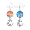 Picture of Resin Mermaid Fish/ Dragon Scale Earrings Anchor 